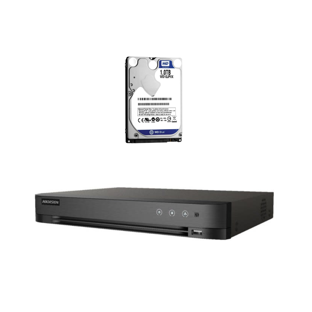 XVR 4 Canales 1080p HIKVISION DS-7204HGHI-M1 + Disco duro 1TB